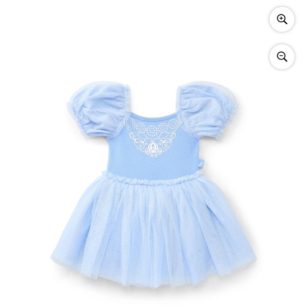 Disney Cinderella Tulle Princess Dress Kids NEW 2T 3T 4T 5T Blue Puff Sleeve